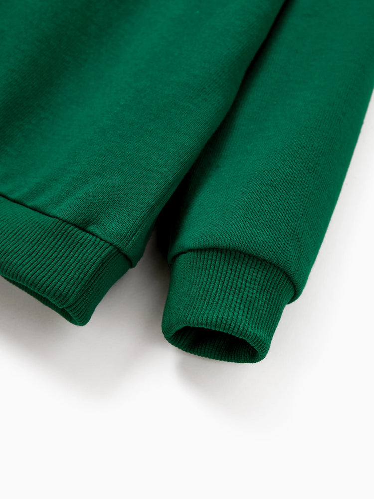 Tenues familiales assorties pour sapin de Noël Sweat-shirts à col à carreaux verts ou ensemble haut imprimé sapin de Noël et jupe en tulle vert foncé