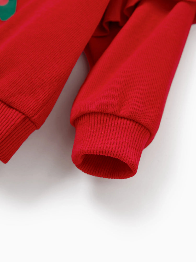 Tenues familiales assorties pour sapin de Noël Sweat-shirts à col à carreaux verts ou ensemble haut imprimé sapin de Noël et jupe en tulle vert foncé