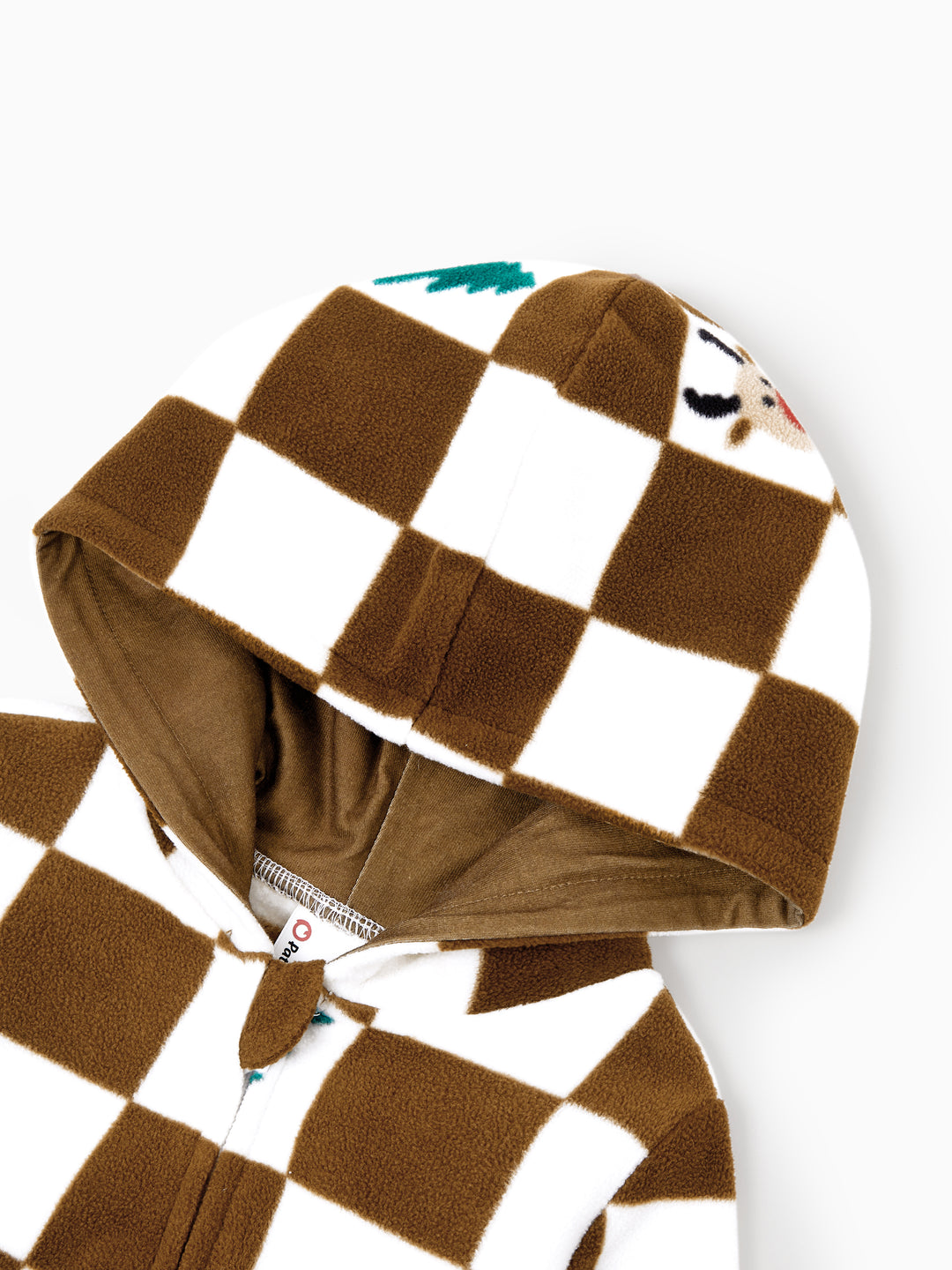 Christmas Onesies Matching Family Fleece Hoodie Pajamas Set Gingerbread Christmas-theme Plaid Print PJS with Christmas Socks Color block