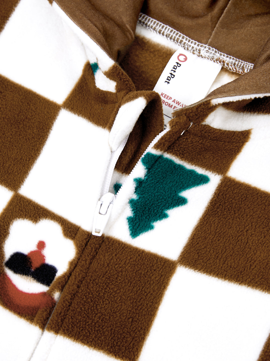 Christmas Onesies Matching Family Fleece Hoodie Pajamas Set Gingerbread Christmas-theme Plaid Print PJS with Christmas Socks Color block