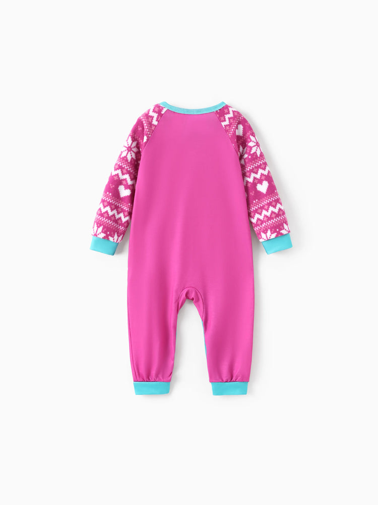 Barbie Weihnachten Mama und ich Schneeflocken-Print Pyjama-Set Fuchsie