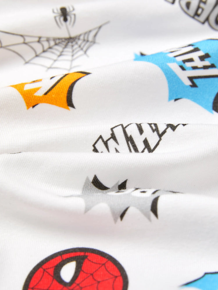 Combinaison manches longues en coton bio pour bébé garçon Marvel Spider-Man, motif enfantin, blanche