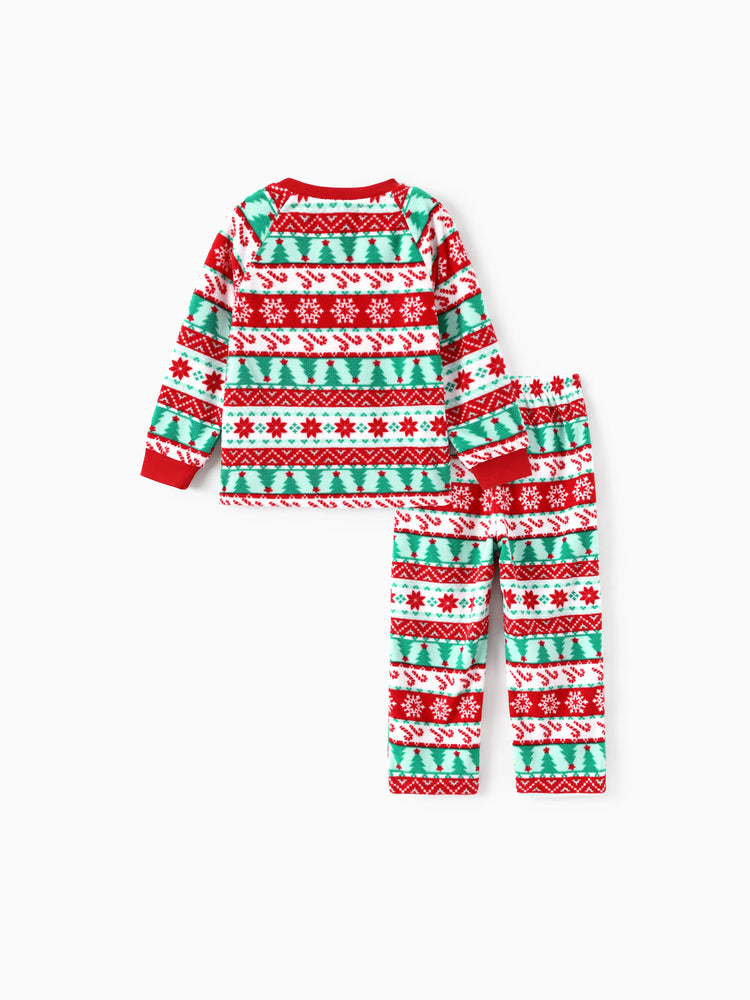 Ensemble pyjama de Noël assorti en polaire à motif Fair Isle Frosty le bonhomme de neige, rouge