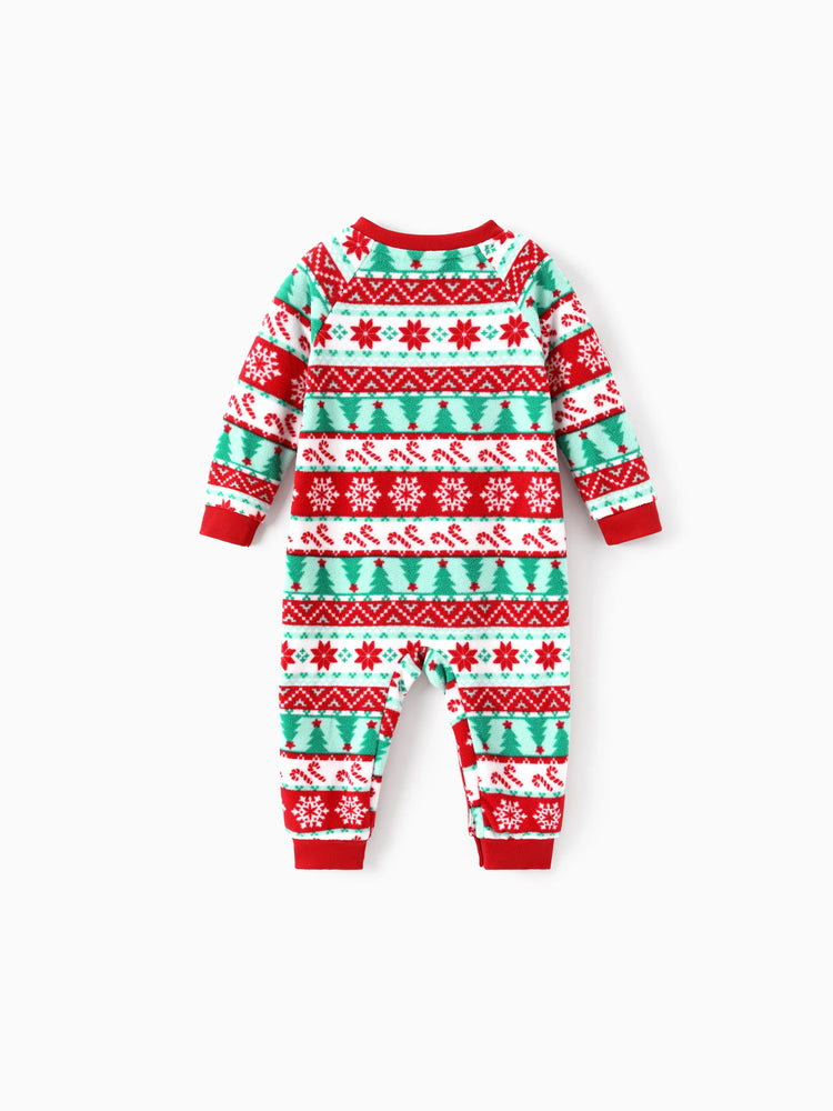 Ensemble pyjama de Noël assorti en polaire à motif Fair Isle Frosty le bonhomme de neige, rouge