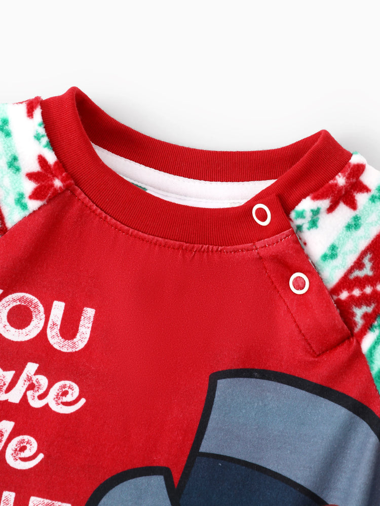 Ensemble pyjama de Noël assorti en polaire à motif Fair Isle Frosty le bonhomme de neige, rouge