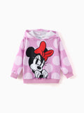 Sweat à capuche Disney Mickey et ses amis pour tout-petits/enfants filles Minnie à poignets côtelés en tissu polyester rose vif