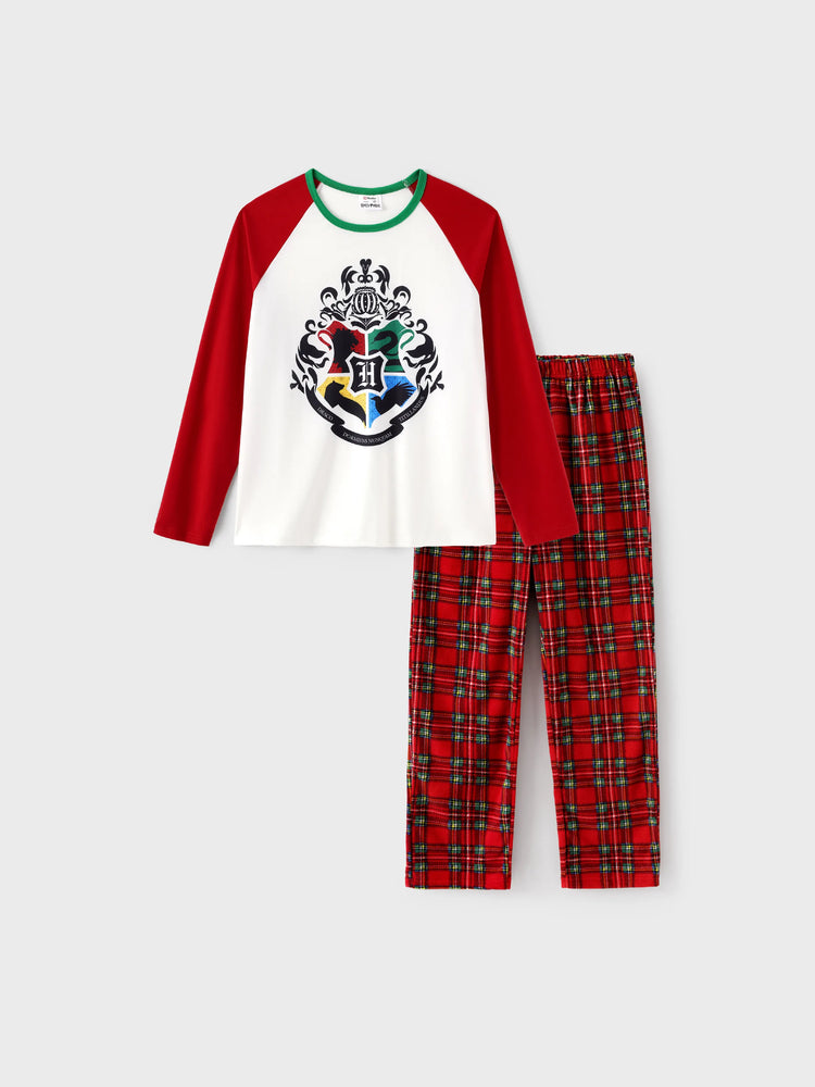 Harry Potter Christmas Family Matching Fleece Pajamas Set with Christmas Socks Red