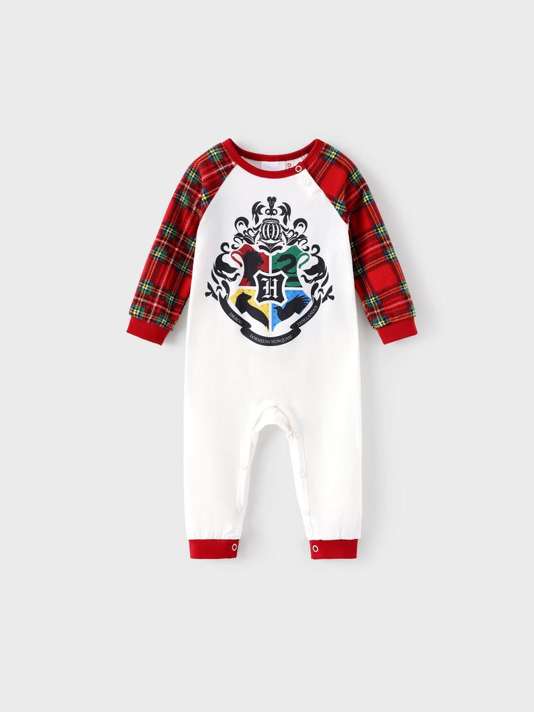 Harry Potter Christmas Family Matching Fleece Pajamas Set with Christmas Socks Red