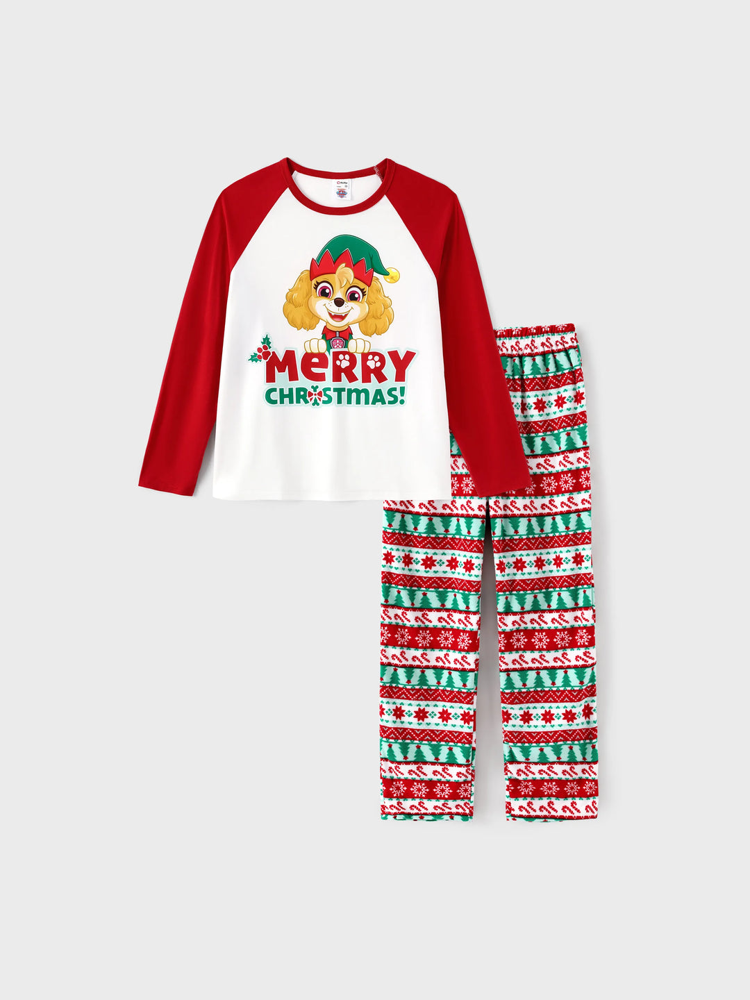 PAW Patrol Christmas Passendes Familien-Fleece-Pyjama-Set mit Weihnachtssocken rot