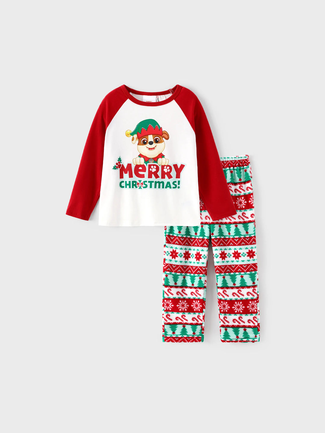 PAW Patrol Christmas Passendes Familien-Fleece-Pyjama-Set mit Weihnachtssocken rot