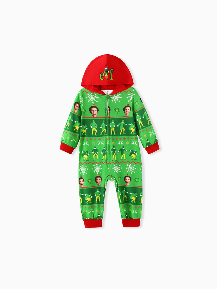 Combinaison à capuche assortie à motif Fair Isle pour la famille ELF Noël, verte