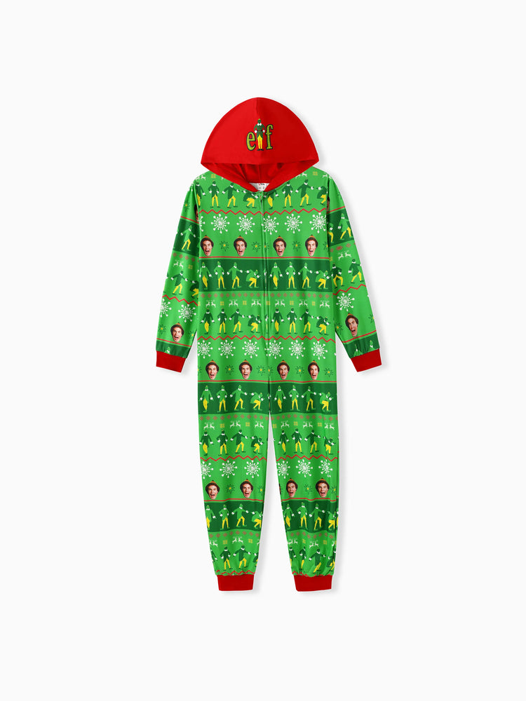Combinaison à capuche assortie à motif Fair Isle pour la famille ELF Noël, verte