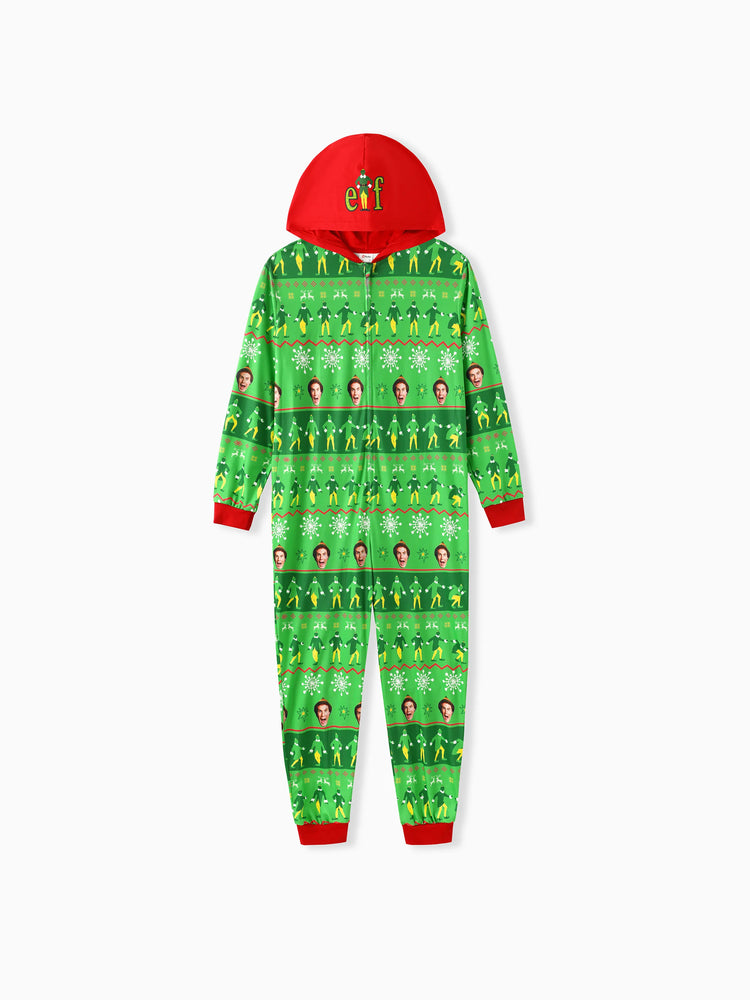 Combinaison à capuche assortie à motif Fair Isle pour la famille ELF Noël, verte