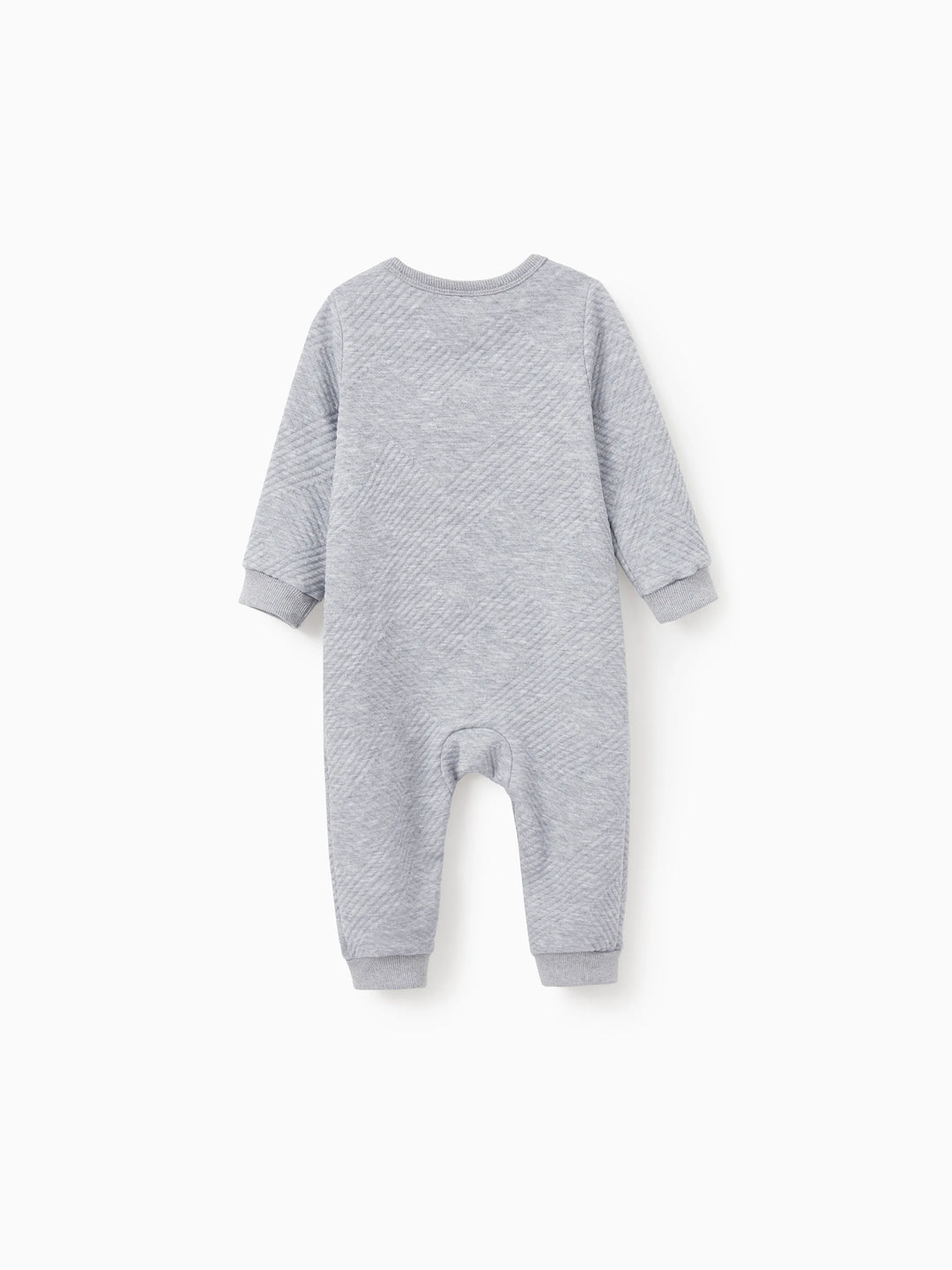 Sudadera familiar de manga larga a juego con diseño bordado de reno, color gris
