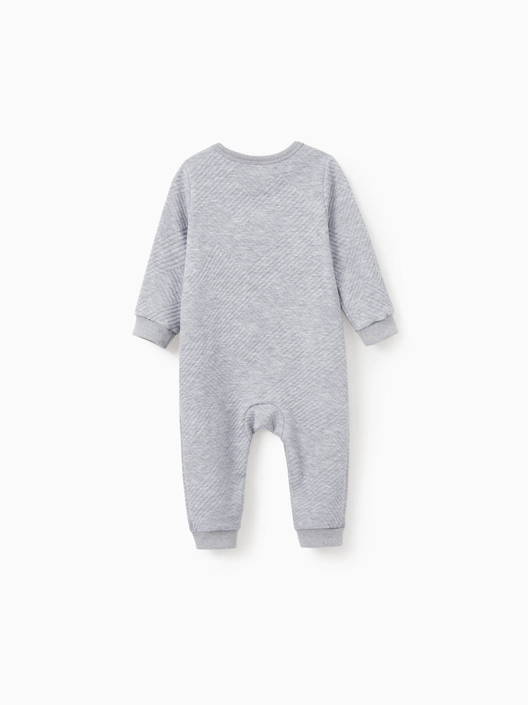 Weihnachten Passendes Familien-Langarm-Top Niedliches Rentier-Sweatshirt mit besticktem Design grau