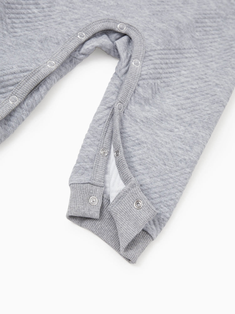 Weihnachten Passendes Familien-Langarm-Top Niedliches Rentier-Sweatshirt mit besticktem Design grau