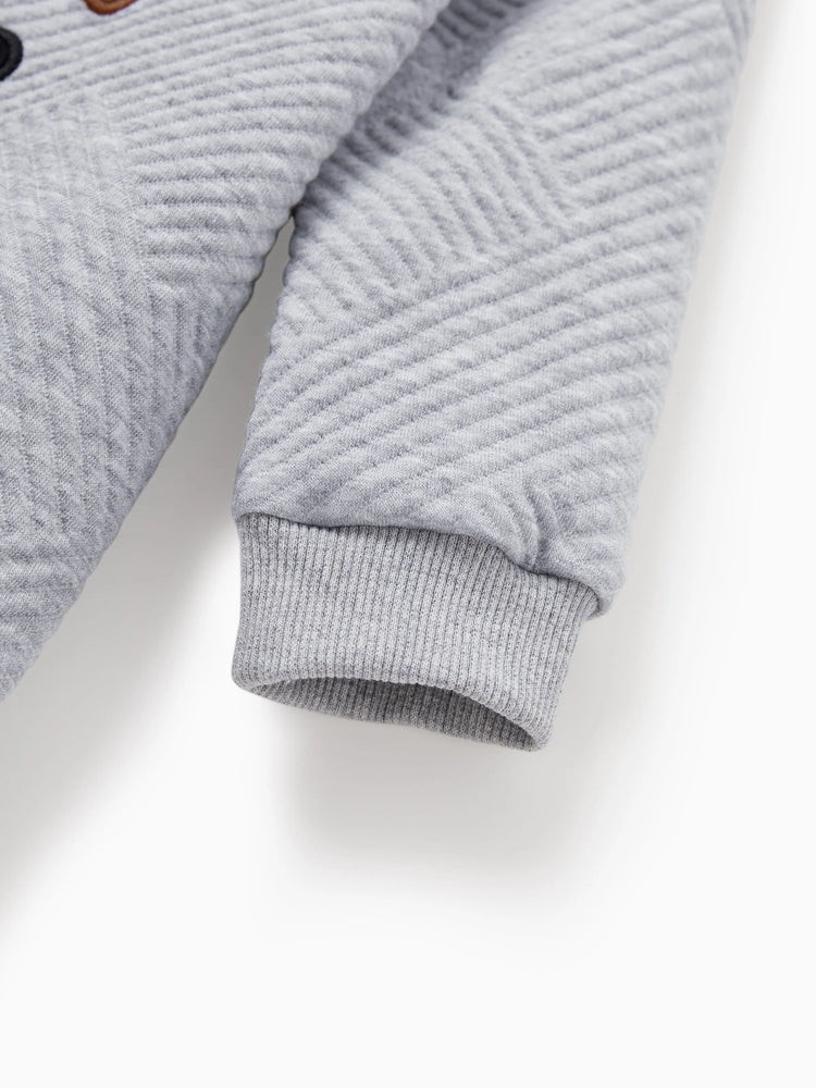 Weihnachten Passendes Familien-Langarm-Top Niedliches Rentier-Sweatshirt mit besticktem Design grau