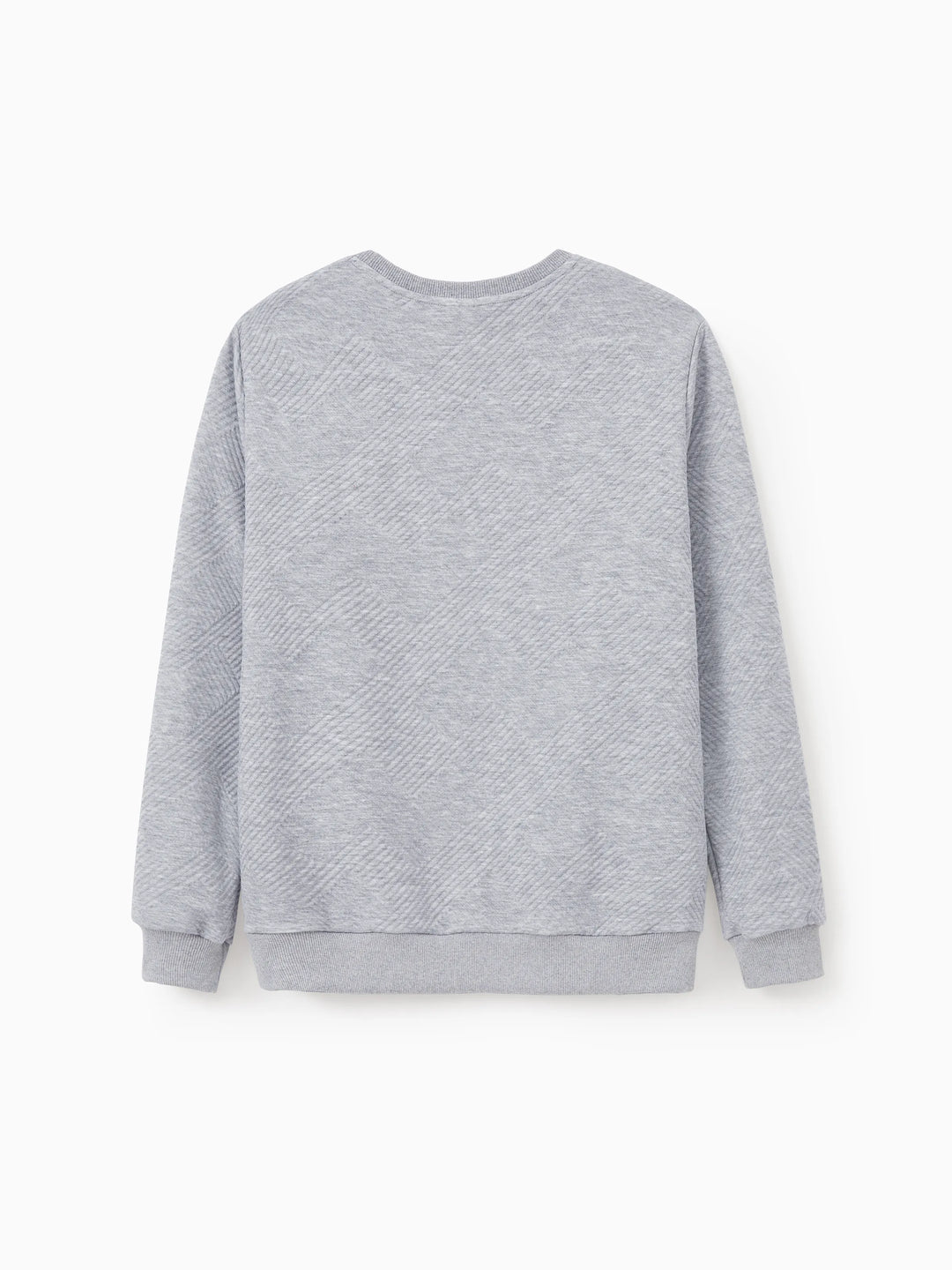 Sudadera familiar de manga larga a juego con diseño bordado de reno, color gris