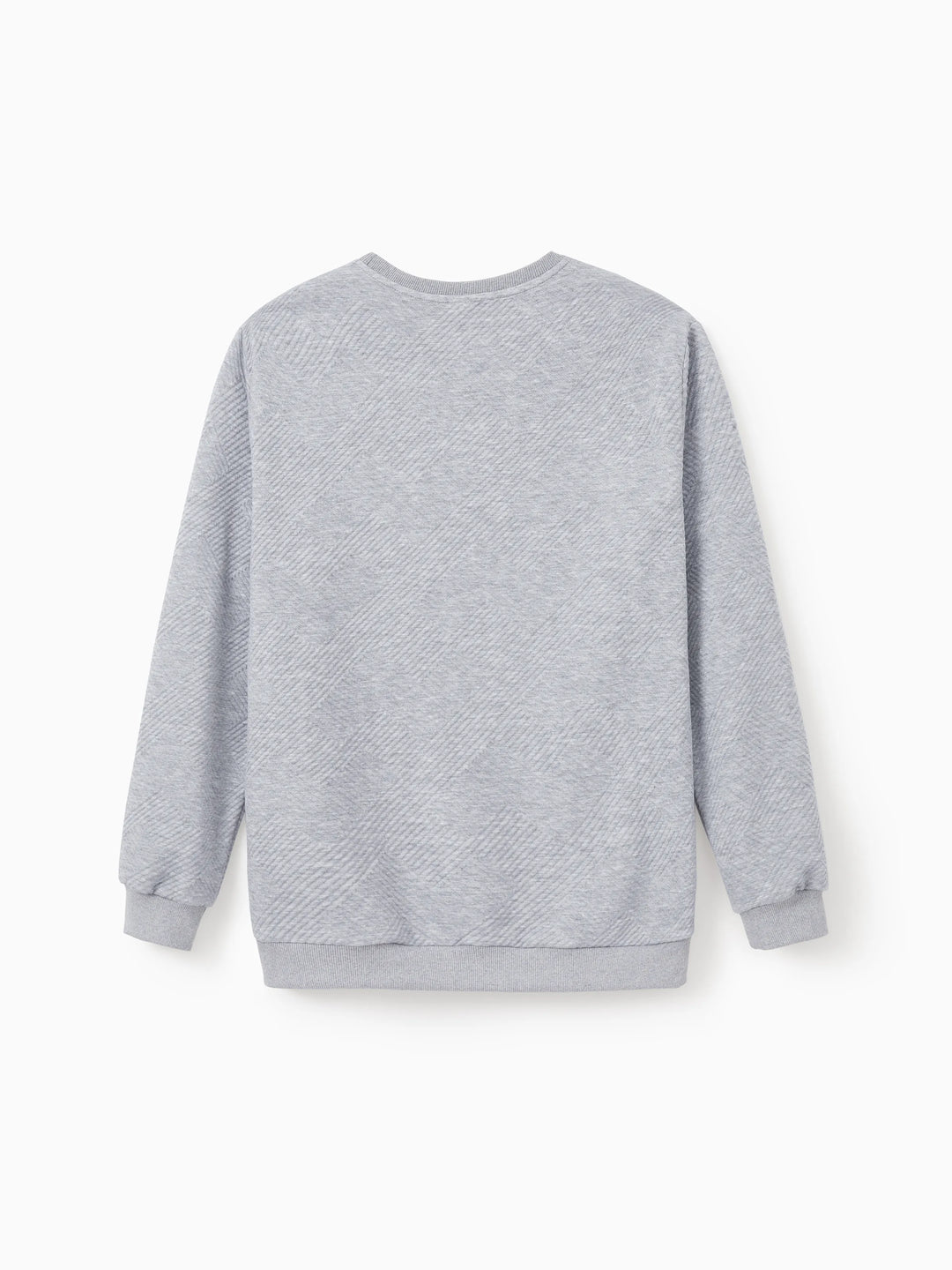 Sudadera familiar de manga larga a juego con diseño bordado de reno, color gris