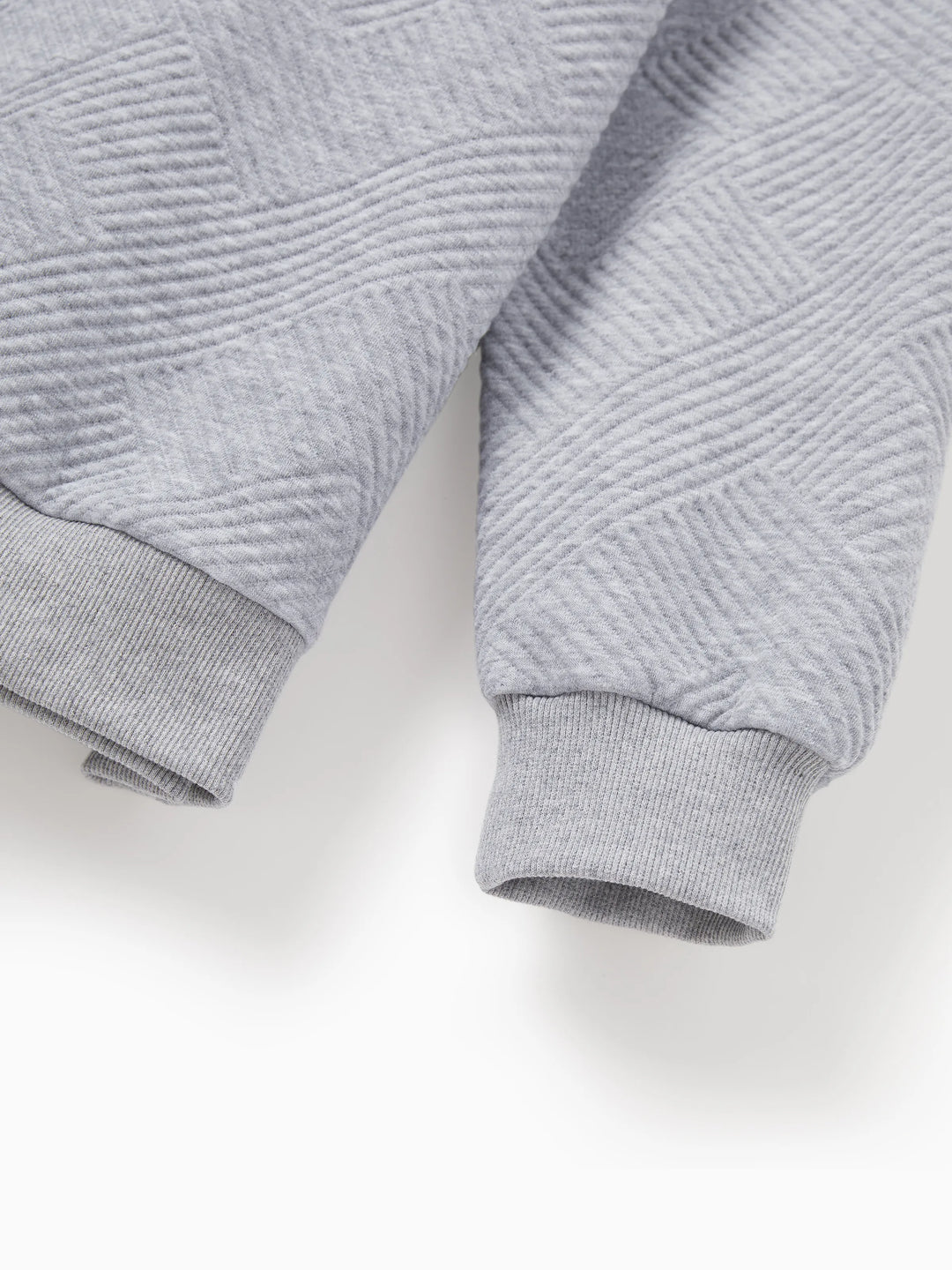 Sudadera familiar de manga larga a juego con diseño bordado de reno, color gris