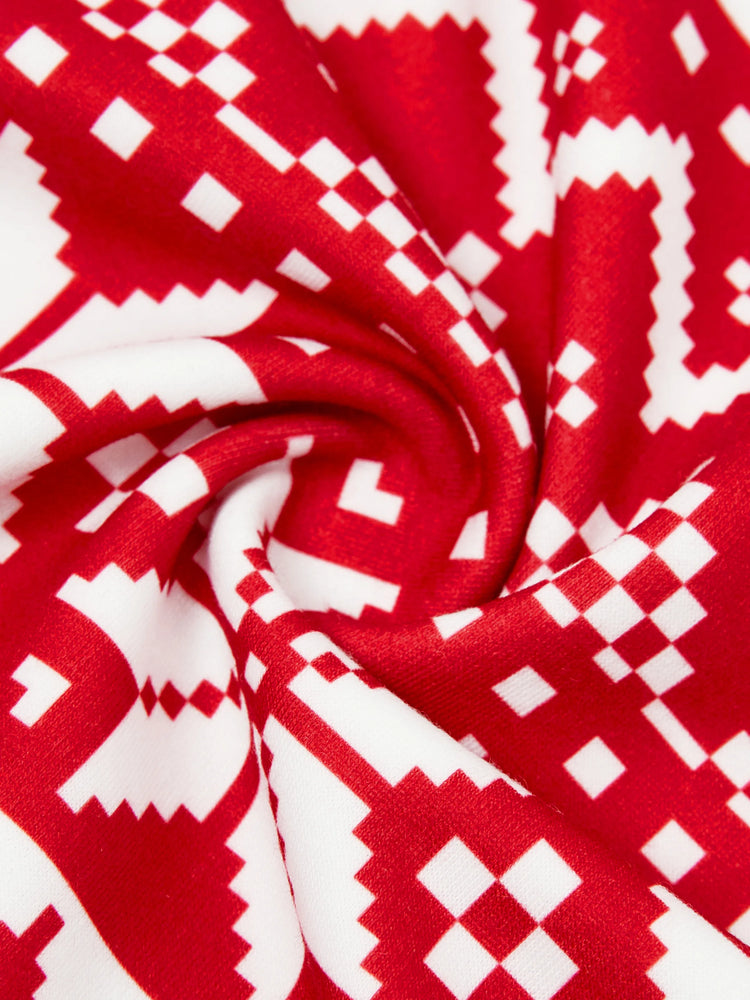 Christmas Family Matching Long Sleeve Tops Reindeer and Snowflake Print Causal Sweatshirt Multi-color