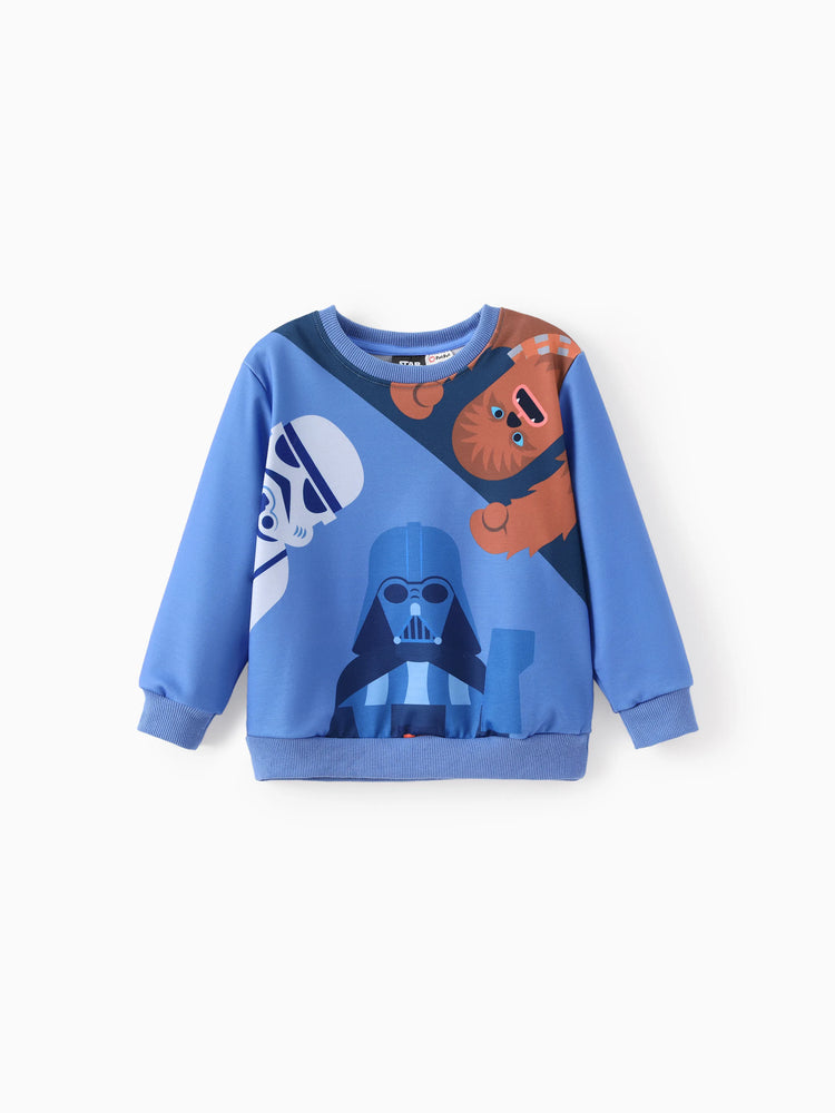 Star Wars Toddler/Kids Boy 2pcs Darth Vader Ribbed Cuffs Top and Pants Sets Blue