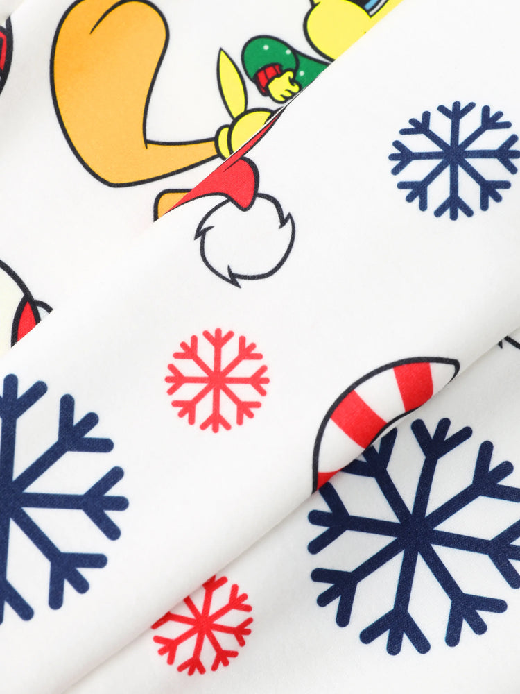 Looney Tunes Toddler Boy/Girl 2pcs Bugs Bunny Graphic and Christmas Wreath Print Longsleeves Top and Leggings Set White