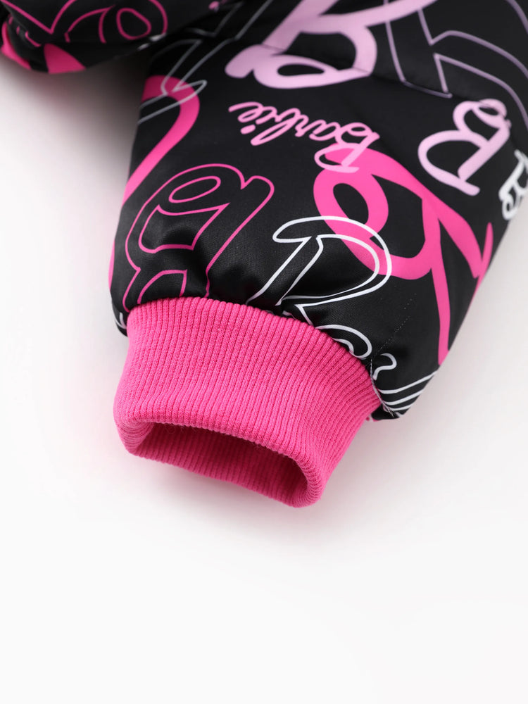 Doudoune courte à manches longues avec logo Barbie pour tout-petit/enfant, 1 pièce, multicolore