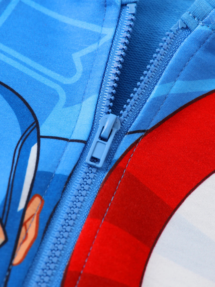 Veste à capuche Captain America bleue Marvel pour tout-petit/enfant garçon