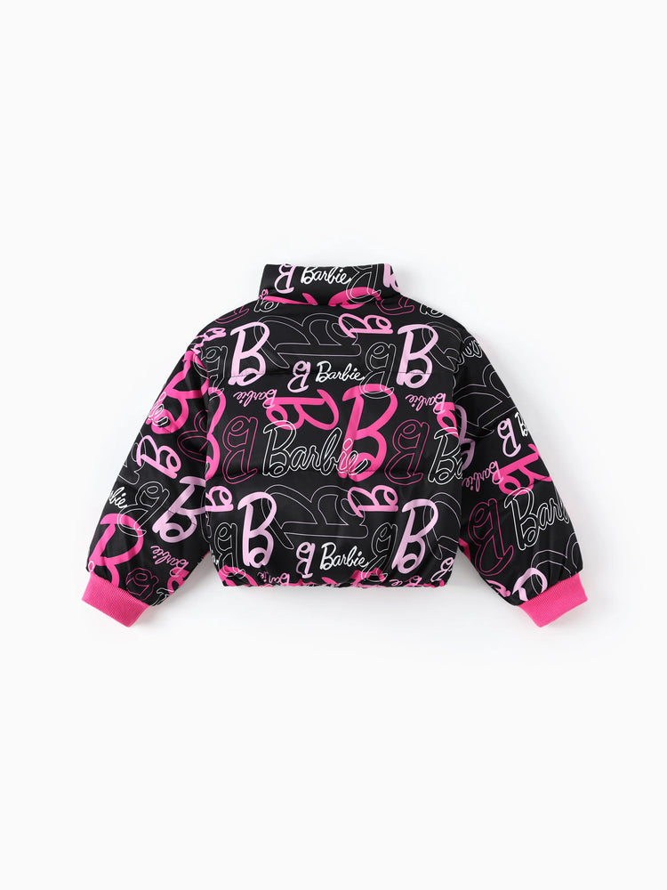 Doudoune courte à manches longues avec logo Barbie pour tout-petit/enfant, 1 pièce, multicolore