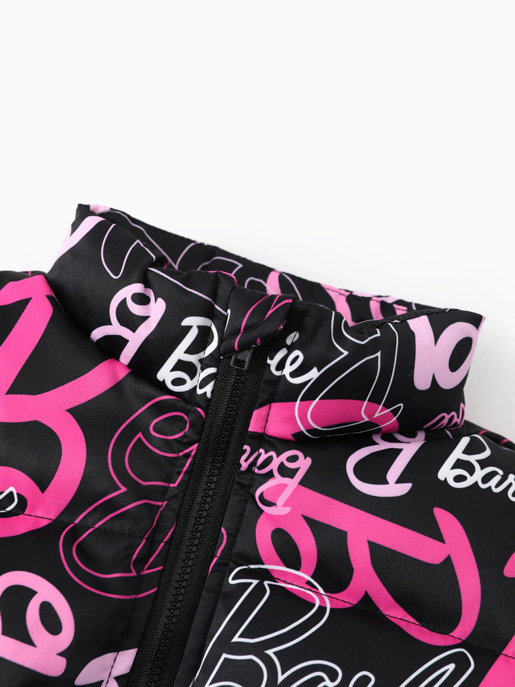 Doudoune courte à manches longues avec logo Barbie pour tout-petit/enfant, 1 pièce, multicolore