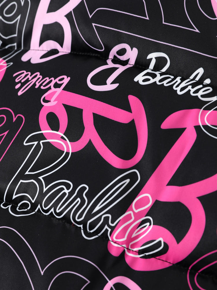 Doudoune courte à manches longues avec logo Barbie pour tout-petit/enfant, 1 pièce, multicolore