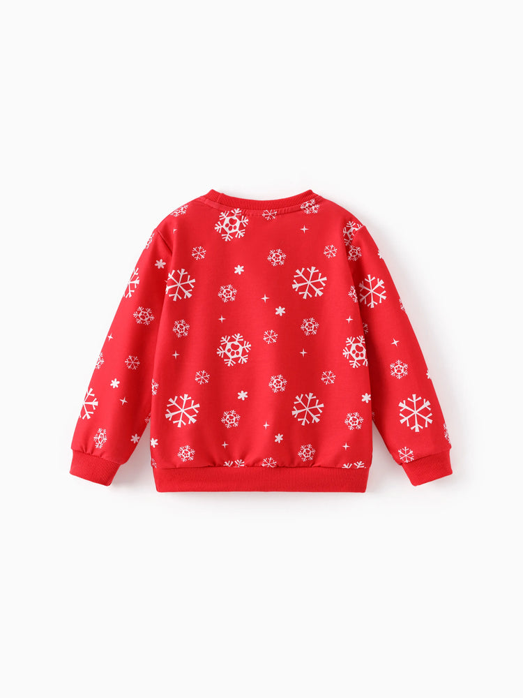 PAW Patrol Toddler Boy Chase/ Marshall Christmas Snowflake Sweatshirt Red