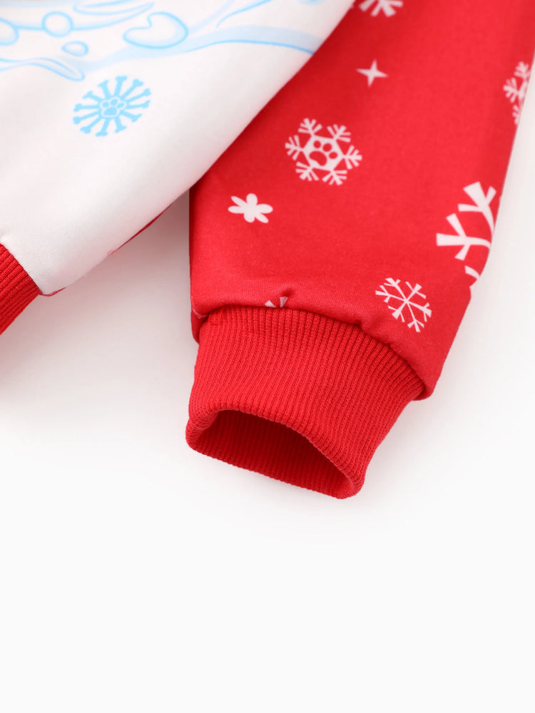PAW Patrol Toddler Boy Chase/ Marshall Christmas Snowflake Sweatshirt Red