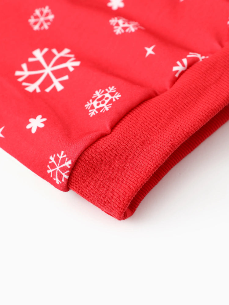 PAW Patrol Toddler Boy Chase/ Marshall Christmas Snowflake Sweatshirt Red
