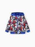 Marvel Toddler/Kids Boy Spider-Man Zipper Kangaroo Pocket hooded Jacket Blue