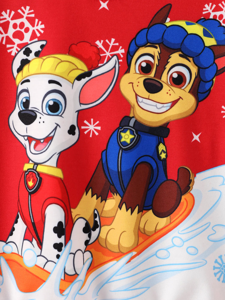 PAW Patrol Toddler Boy Chase/ Marshall Christmas Snowflake Sweatshirt Red