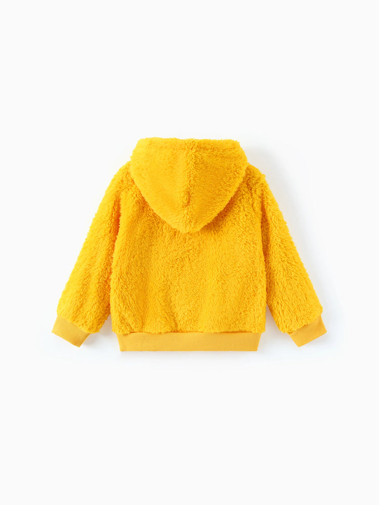 Marvel Toddler Boy Iron Man Embroidered Coral Fleece Hooded Sweatshirt Ginger