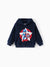 Marvel Toddler Boy Captain America Embroidered Coral Fleece Hooded Sweatshirt Deep Blue