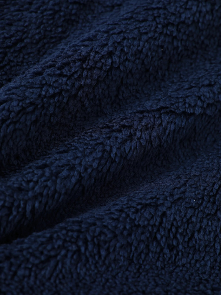 Marvel Toddler Boy Captain America Embroidered Coral Fleece Hooded Sweatshirt Deep Blue