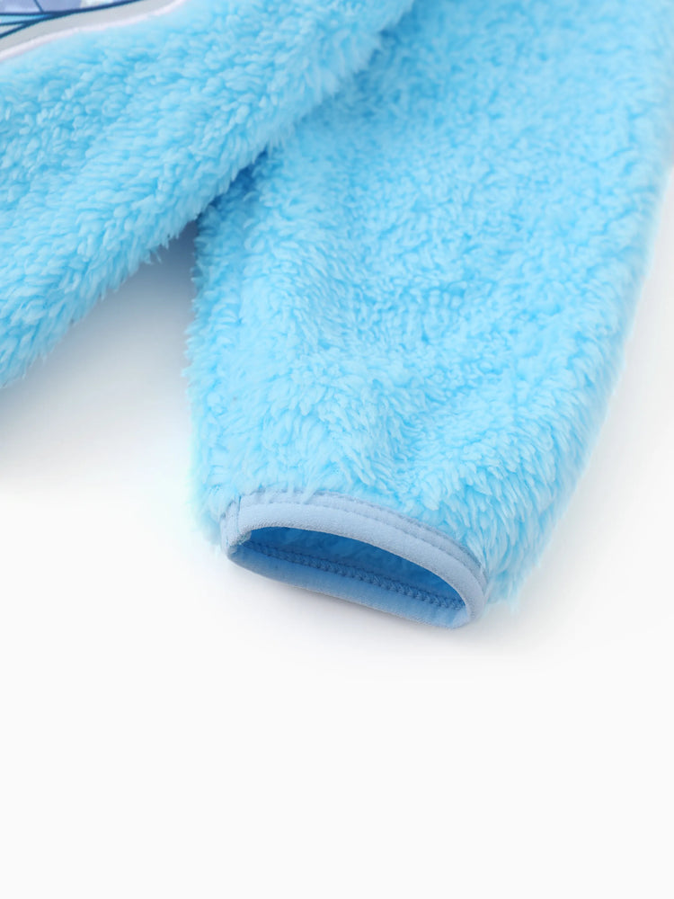 Disney Frozen Toddler/Kids Girl Elsa Double-Sided Fleece Fabric and Stand Collar Zipper Jacket Light Blue