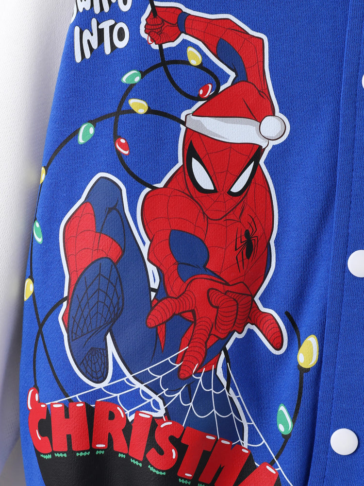 Marvel Toddler/Kids Boy Spider-Man Colorblock Bomber Jacket Blue