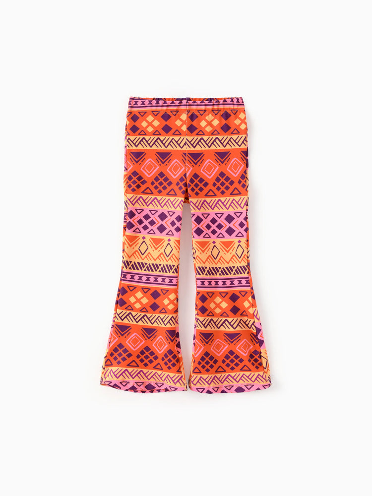 Disney Princess Toddler/ Kid Girl 2pcs Moana Bow Design Long-sleeve Top and Leggings Set Orange