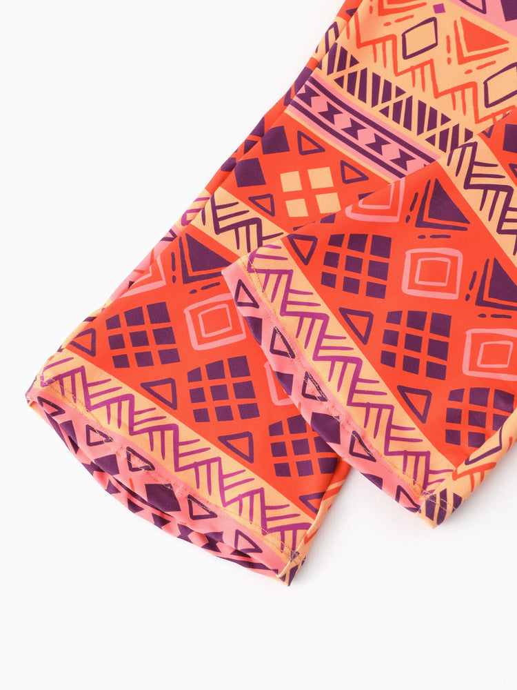 Disney Princess Toddler/ Kid Girl 2pcs Moana Bow Design Long-sleeve Top and Leggings Set Orange