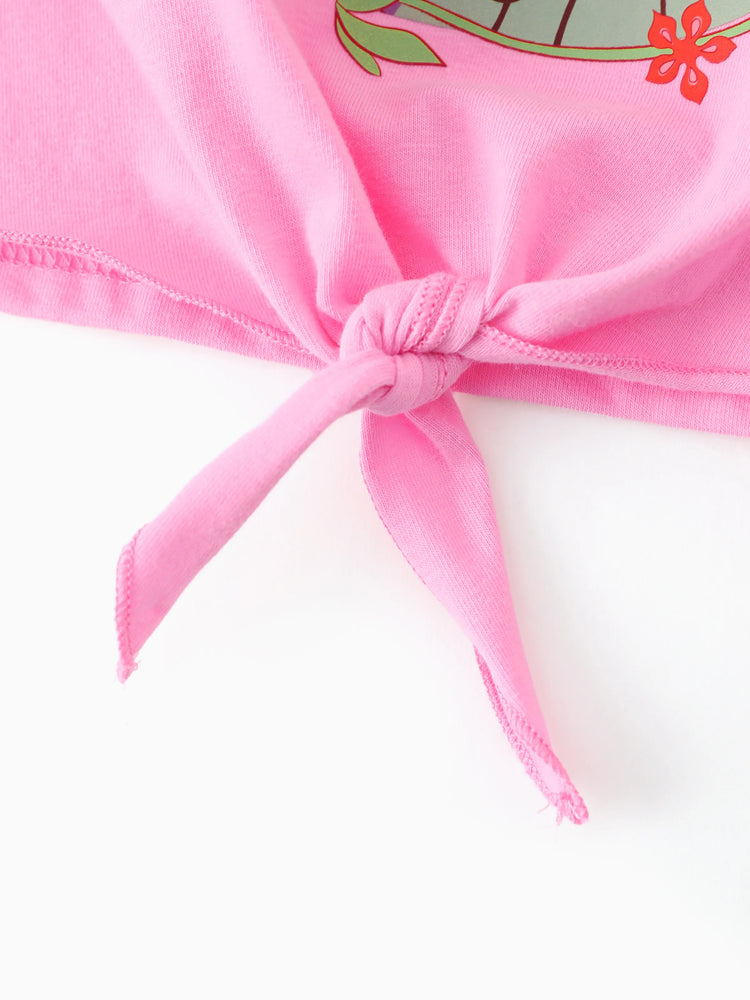 Disney Princess Toddler/ Kid Girl 2pcs Bow Design Long-sleeve Top and Leggings Set Pink