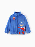 Veste zippée en flanelle à col montant Captain America pour tout-petit garçon Marvel Bleu