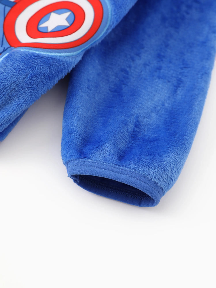 Veste zippée en flanelle à col montant Captain America pour tout-petit garçon Marvel Bleu