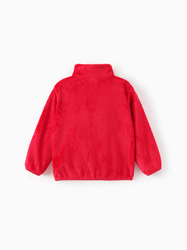 Marvel Toddler Boy Spider-Man Stand Collar Flannelette fabric Zipper Jacket Red