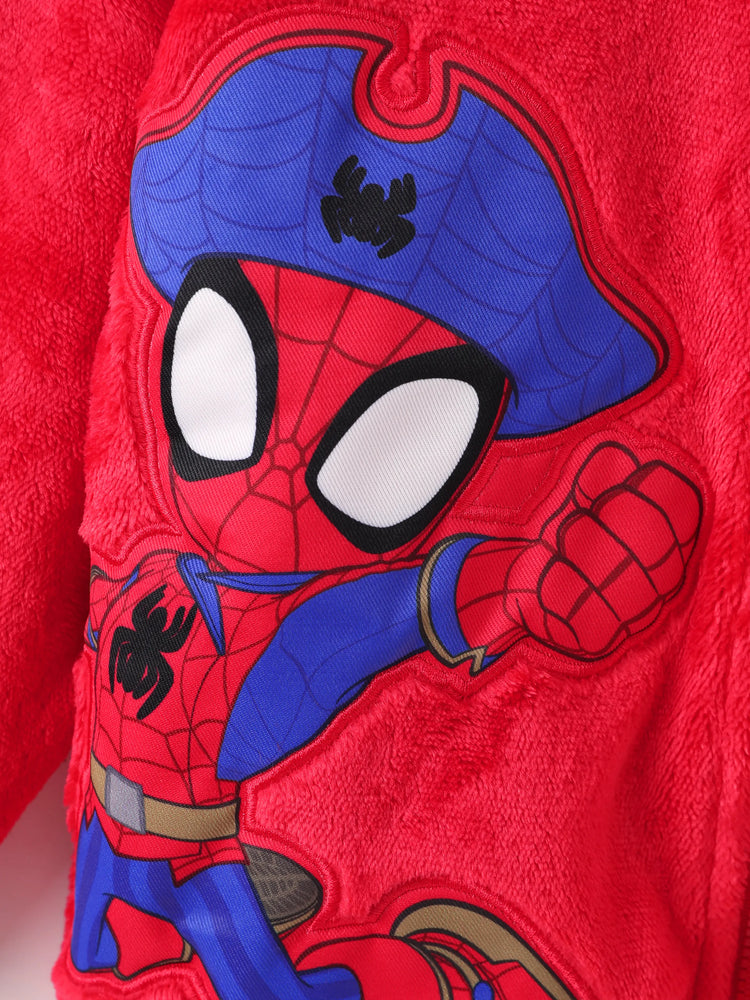 Marvel Toddler Boy Spider-Man Stand Collar Flannelette fabric Zipper Jacket Red