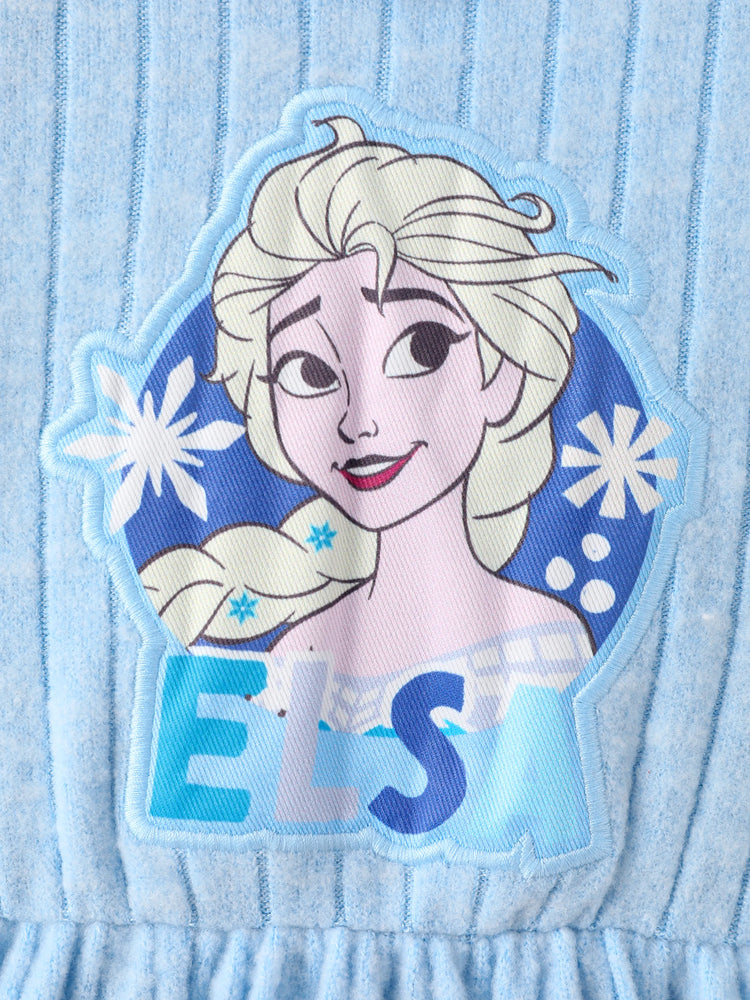 Disney Frozen Toddler Girl Elsa Ribbed Knitted Fabric Longsleeves Dress Blue